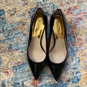 Michael Kors patent black heels 2” kitten heel